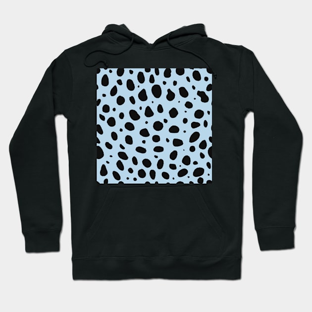 Light Blue and Black Cheetah Print Animal Print Hoodie by YourGoods